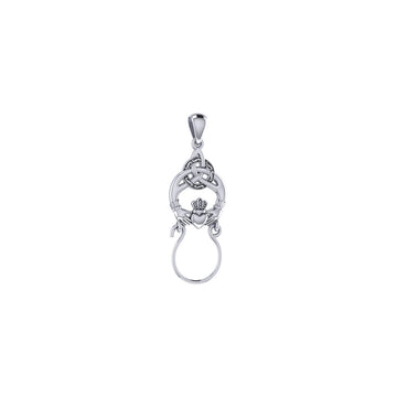 Claddagh Triquetra Small Charm Holder Sterling Silver Pendant